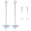 vidaXL Earth anchor 2 pcs Silver &Oslash;10 x 40 cm Galvanized Metal