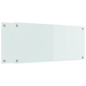 vidaXL Kitchen Backsplash 2 pcs White 90 x 40 cm Tempered Glass