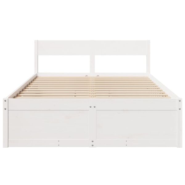vidaXL Bed Frame without Mattress White 120x200 cm Solid Wood Pine