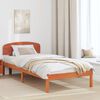 vidaXL Bed Frame with Headboard Wax Brown 80 x 200 cm Solid Pine Wood
