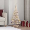 vidaXL Christmas Trees with Stand Natural 120 cm Solid pine wood