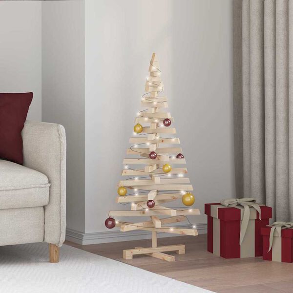 vidaXL Christmas Trees with Stand Natural 120 cm Solid pine wood