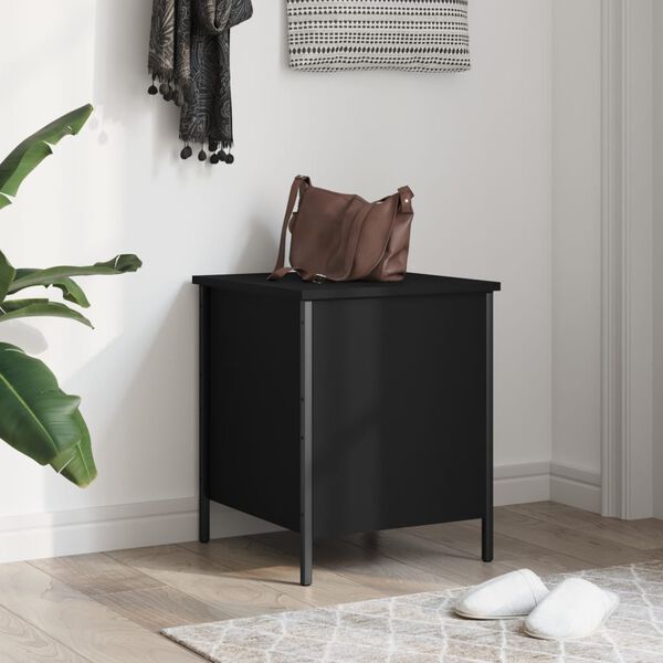 vidaXL Storage Bench Black 40x42.5x50 cm Engineered Wood