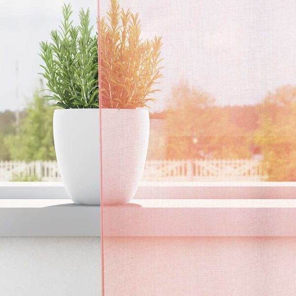 vidaXL Voile Curtains with Loops 2 pcs Pink 140x140 cm