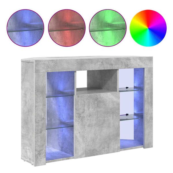 vidaXL Corner LED TV Cabinet Concrete Grey 100x40x68cm Engineered Wood