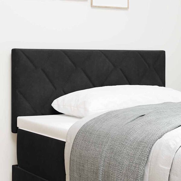 vidaXL LED Headboard with Headboard Black 90 cm Faux Leather