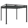 vidaXL Garden Gazebo with Retractable Roof Anthracite 3x3 m Steel