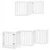 vidaXL Dog Gate with Door Foldable 9 Panels White 450 cm Poplar Wood