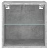vidaXL Bedside Cabinets with LED Lights Wall-mounted 2 pcs Concrete Grey