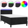 vidaXL Box Spring Bed with Mattress&LED Black 80x200cm Velvet