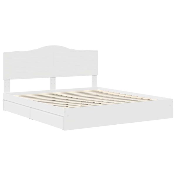 vidaXL Storage Bed with Headboard White 200 x 200 cm Engineered Wood