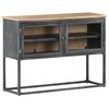 vidaXL Sideboard | Grey | Solid Acacia wood, glass, steel | 100 x 30 x 70 cm