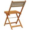 vidaXL Folding Garden Chairs 8 pcs Beige Poly Rattan and Solid Wood