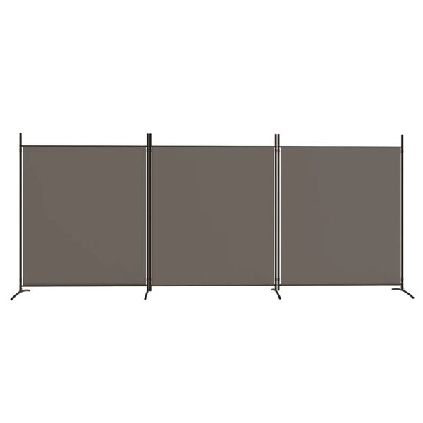 vidaXL 3-Panel Room Divider Anthracite 525x180 cm Fabric