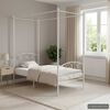 vidaXL Canopy Bed Frame without Mattress White Metal 90x200 cm