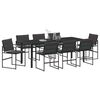 vidaXL Garden Dining Set 9 pcs Black Powder-Coated Steel