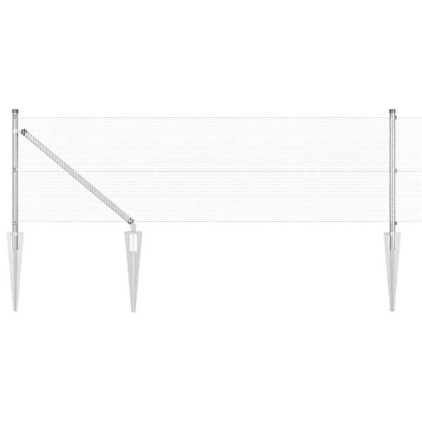 vidaXL Fence Post Silver 50 x 0.8 m (12 x 12 mm mesh) Steel