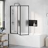 vidaXL Shower Screen Folding Manual Black 132 x 2 x 140 cm Aluminium