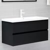 vidaXL Bathroom Furniture Set Black Engineered Wood
