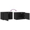vidaXL Wall-mounted Bedside Cabinets with LED Lights 2 pcs Black
