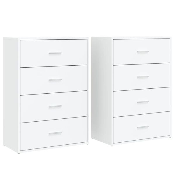 vidaXL Sideboards 2 pcs White 60x31x84 cm Engineered Wood