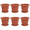 vidaXL Plant Pots 6 pcs Brick Red &Oslash; 22 x 18 cm Plastic