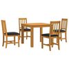 vidaXL Dining Set 5 pcs Black Solid Oak Wood