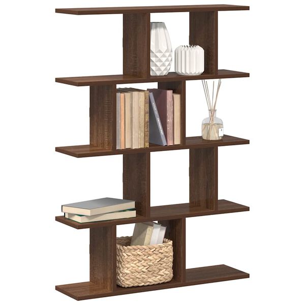 vidaXL Wall Cube Shelf 12 Compartments Brown Oak Engineered Wood