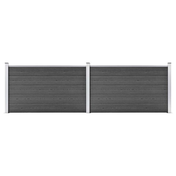 vidaXL Fence Panel Set WPC 353x105 cm Black
