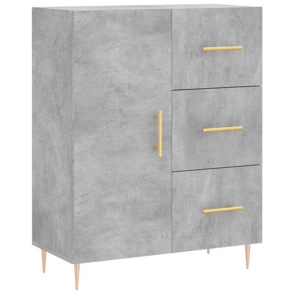 vidaXL Sideboard Concrete Grey 69.5x34x90 cm Engineered Wood