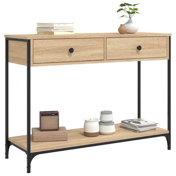 vidaXL Console Table Sonoma Oak 100x34.5x75 cm Engineered Wood