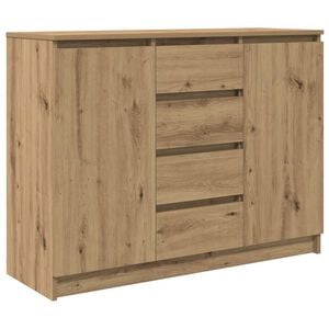 vidaXL Sideboard with Drawers Artisan Oak 100.5x35x76 cm Engineered Wood
