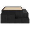 vidaXL Storage Bed Frame with Storage Black Oak 90 cm Engineered Wood