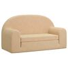 vidaXL Kids' Sofa Bed 2-Seater Cream Soft Plush
