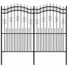 vidaXL Garden Fence KAMPEN with Spear Top Black 240x175cm Steel