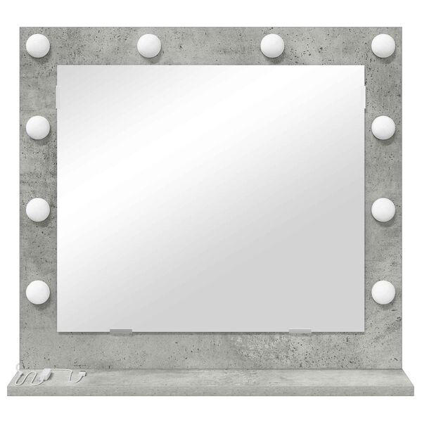 vidaXL Vanity Mirror Rectangular Concrete Grey 60 x 55 x 18 cm