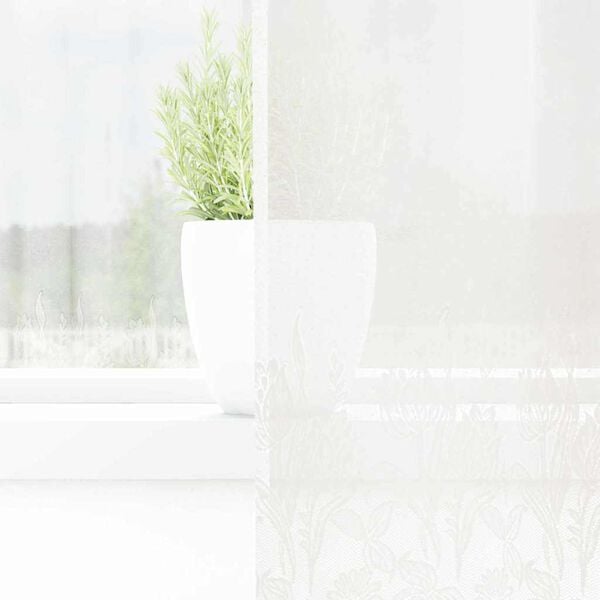 vidaXL Lace Curtain with Curtains Floral White 180 x 150 cm Polyester