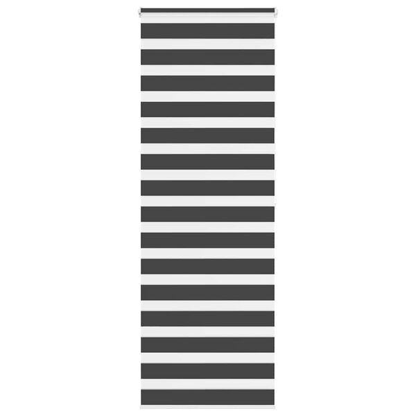 vidaXL Zebra Blind Black 90x200 cm Fabric Width 85.9 cm Polyester