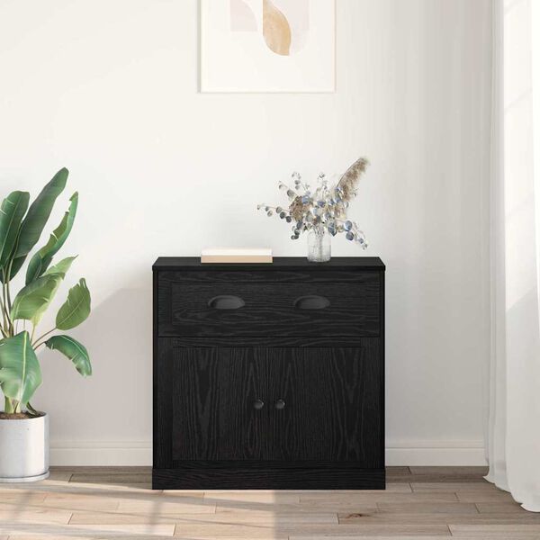 vidaXL Highboard Black Oak 70 x 35.5 x 67.5 cm Engineered Wood