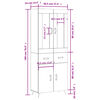 vidaXL Highboard White 69.5x34x180 cm Engineered Wood
