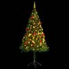 vidaXL Artificial Pre-lit Christmas Tree with Baubles Green 180 cm