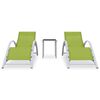 vidaXL Sun Loungers 2 pcs with Table Aluminium Green