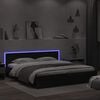 vidaXL Bed Frame with LED without Mattress Black 180x200 cm Super King