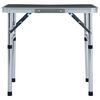 vidaXL Folding Camping Table Grey Aluminium 60x45 cm