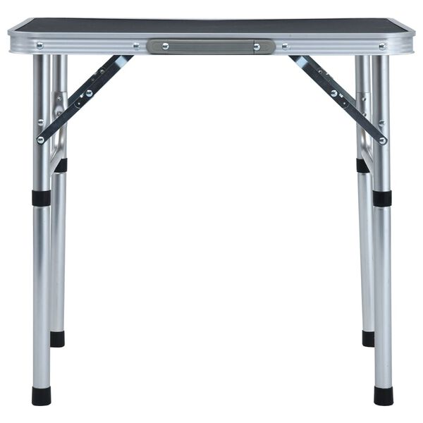 vidaXL Folding Camping Table Grey Aluminium 60x45 cm