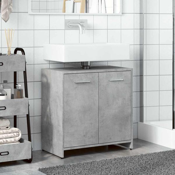 vidaXL Bathroom Sink Cabinet Concrete Grey 60x33x60 cm Engineered Wood