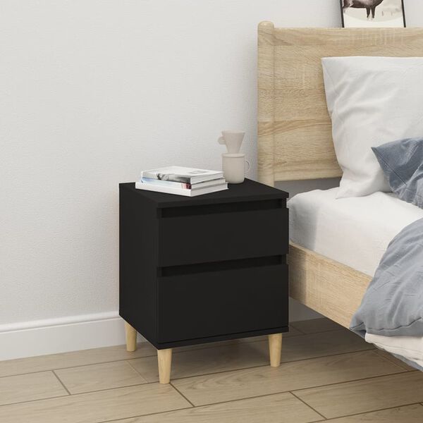 vidaXL Bedside Cabinets 2 pcs Black 40x35x50 cm
