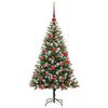 vidaXL Artificial Hinged Christmas Tree with Flocked Snow 120 cm