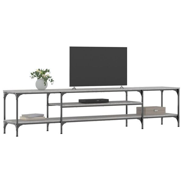 vidaXL TV Cabinet Grey Sonoma 201x35x45 cm Engineered Wood&Iron