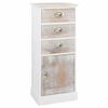 vidaXL Side Cabinet | White and wood colour | Paulownia wood | 38x28x86 cm